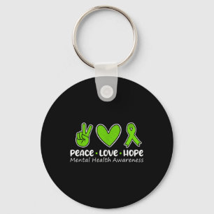 Chaveiro Paz Amor Esperança Saúde Mental Consciência Verde