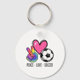 Chaveiro Paz Amor Futebol Para Mulheres Adolescentes Menina