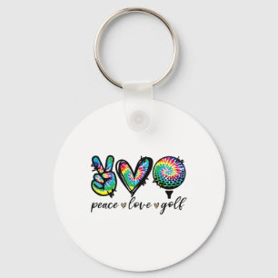 Chaveiro Paz Amor Golf Jogador Tie Dye Amantes do Golfe Div