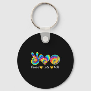 Chaveiro Paz Amor Golfe Laco Divertido Amantes de Golfe