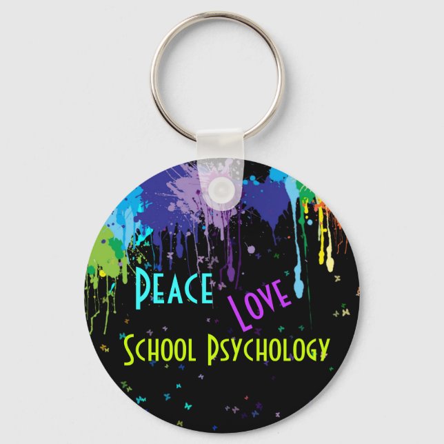 Chaveiro Paz, Amor, Psicologia Escolar - Cadeia-Chave (Frente)