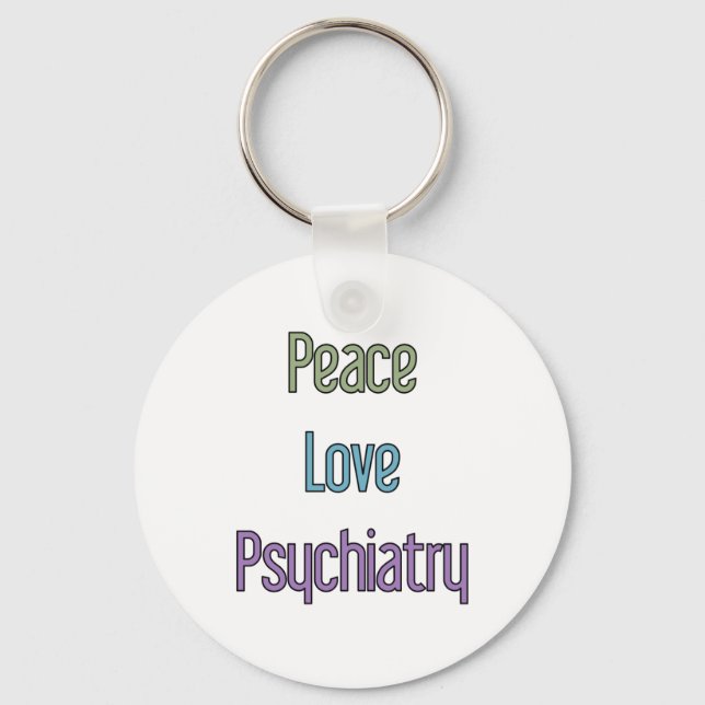 Chaveiro Paz, Amor, Psiquiatria (Frente)