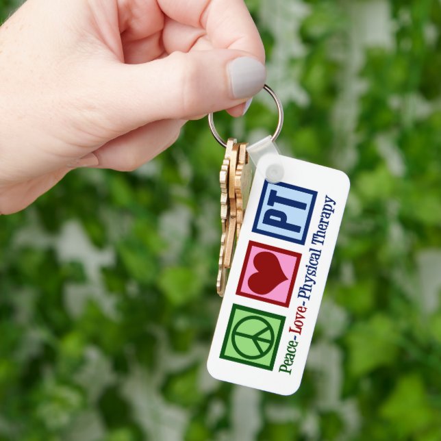 Chaveiro Paz Amor Terapia Física Bonita PT Personalizado (Mão)