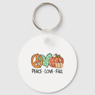 Chaveiro Paz E Amor E Queda A Pumpkin Autum Queda Feliz