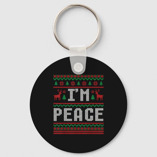 Chaveiro Paz Eu Venho Em Paz Casal Combinando Ugly Christm (Frente)