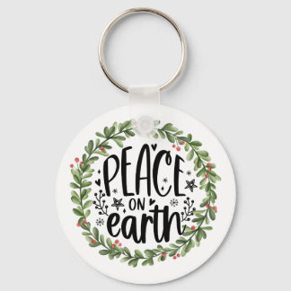 Chaveiro Paz na Terra Watercolor Wreath