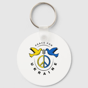 Chaveiro Paz Para a Ucrânia Pombo Bandeira da Ucrânia Eu Ap