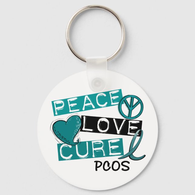 Chaveiro PCOS Peace Love Cure 1 (Frente)