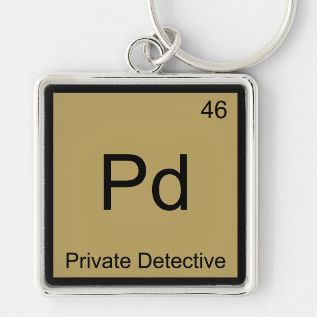 Chaveiro Pd - Detetive Particular Símbolo do Elemento Quími (Frente)