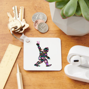 Chaveiro Pé Grande de Paz Hippie Engraçado Pé Grande