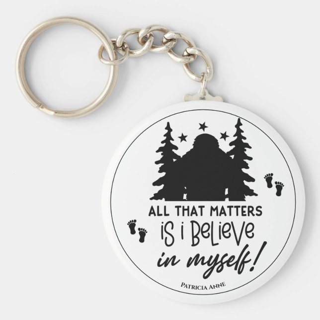 Chaveiro Pé Grande Eu acredito em mim mesmo (Frente)