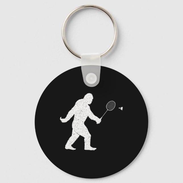 Chaveiro Pé Grande Jogando Badminton Chuttle Engraçado Badm (Frente)