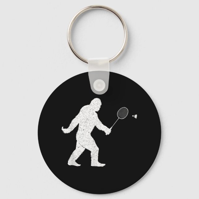 Chaveiro Pé Grande Jogando Badminton Chuttle Engraçado Badm (Frente)