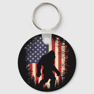 Chaveiro Pé-grande patriótico bandeira americana sasquatchP