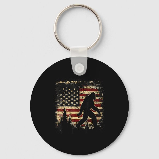 Chaveiro Pé-grande sasquatch 4 de julho patriótico american (Frente)