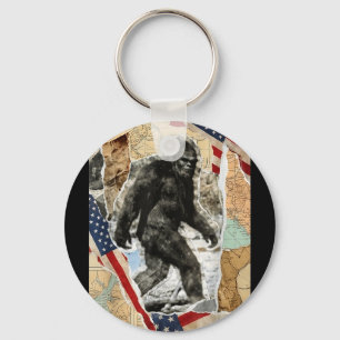 Chaveiro Pé-grande usa bandeira americana sasquatch patriót