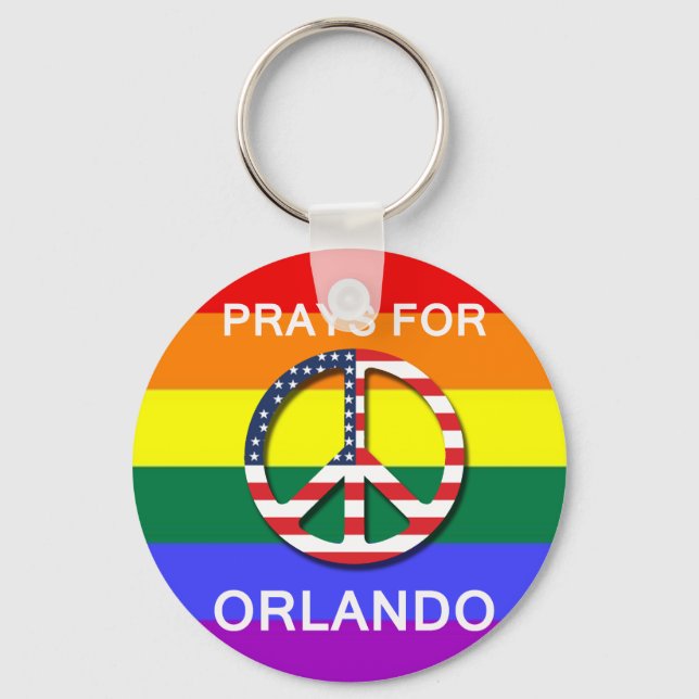 Chaveiro Peace Keychain 5,7 cm -  " Prays For Orlando" (Frente)