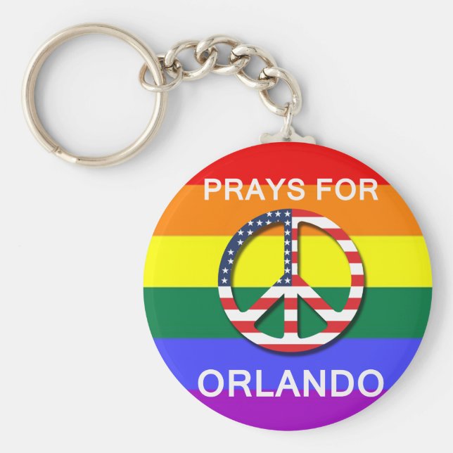 Chaveiro Peace Keychain 5,7 cm -  " Prays For Orlando" (Frente)