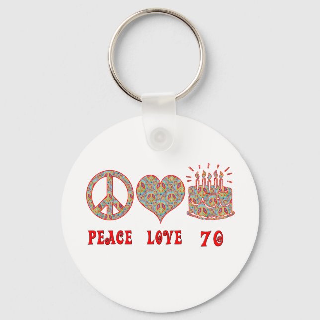 Chaveiro Peace Love 70 (Frente)