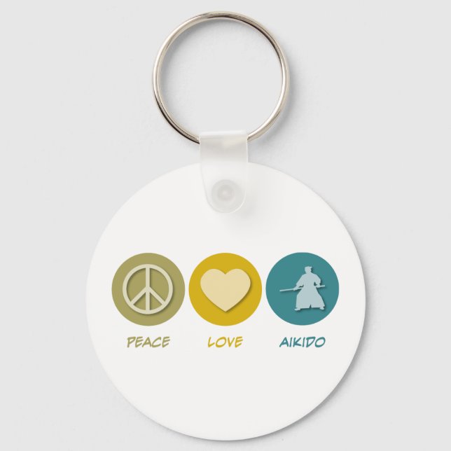 Chaveiro Peace Love Aikido (Frente)