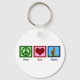 Chaveiro Peace Love Alpaca