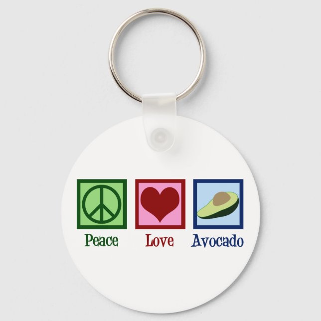 Chaveiro Peace Love Avocado (Frente)