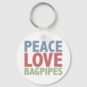 Chaveiro Peace Love Bagpipe