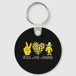 Chaveiro Peace Love Banana Humor Fruta Lover Funny Love Ban