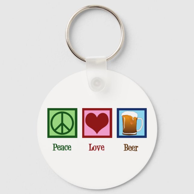 Chaveiro Peace Love Beer (Frente)
