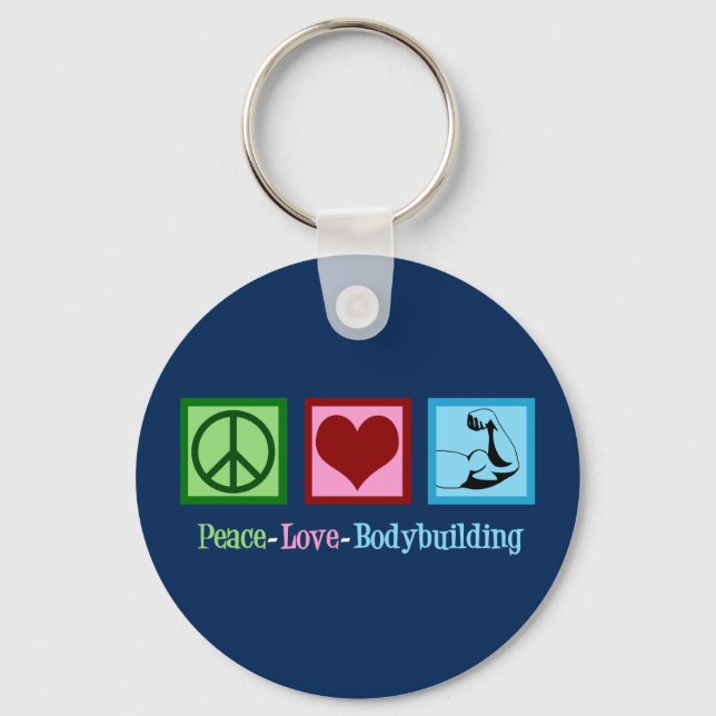 Chaveiro Peace Love Bodybuilding (Frente)