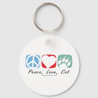 Chaveiro Peace Love Cat