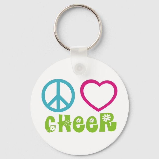 Chaveiro Peace Love Cheer (Frente)