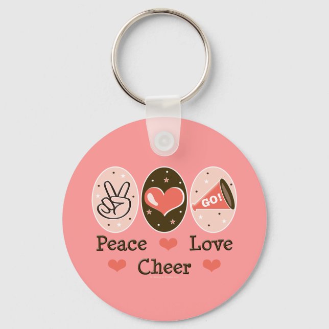 Chaveiro Peace Love Cheer Key Chain (Frente)