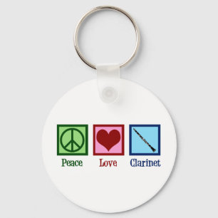 Chaveiro Peace Love Clarinet