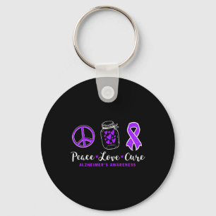 Chaveiro Peace Love Cure For Heimerheimer S Warrior Tee Hei
