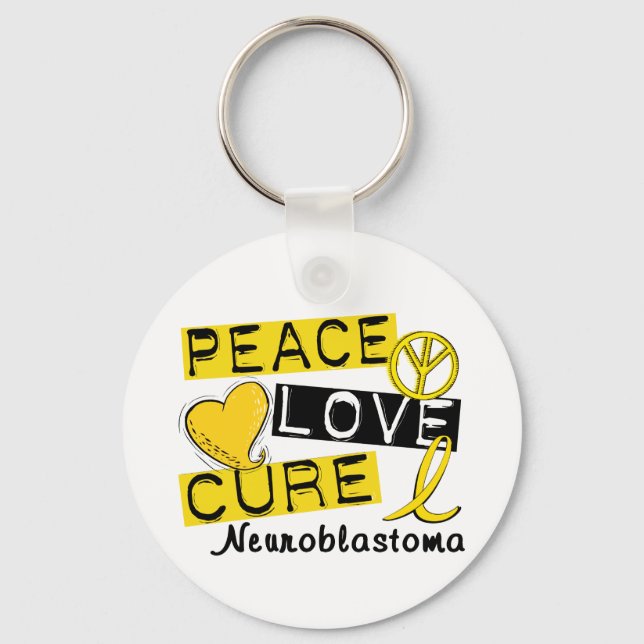 Chaveiro Peace Love Cure Neuroblastoma (Frente)