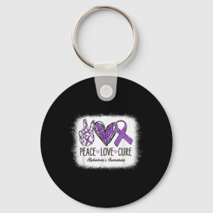 Chaveiro Peace Love Cure Nós Vestimos Roxo Para Heimers Awa
