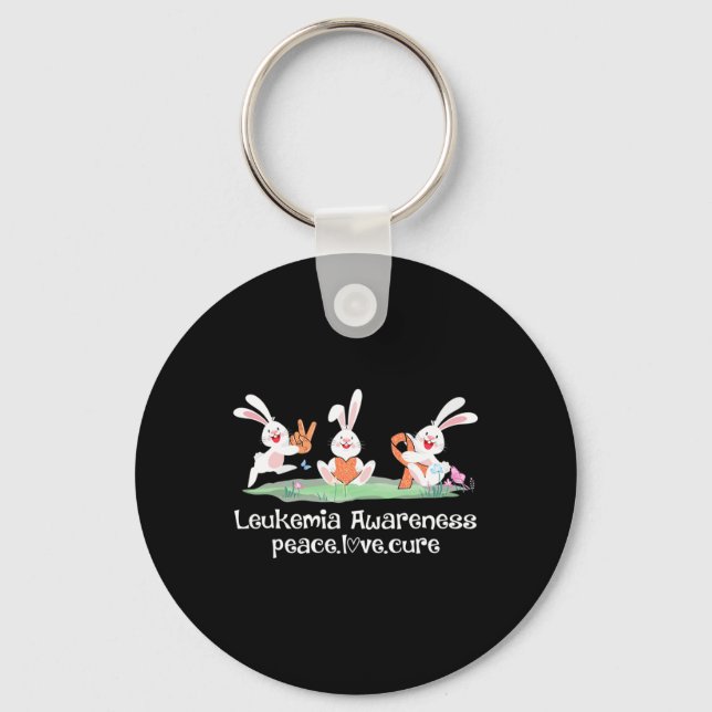 Chaveiro Peace Love Cure Orange Ribbon Leukemia Sensibiliza (Frente)