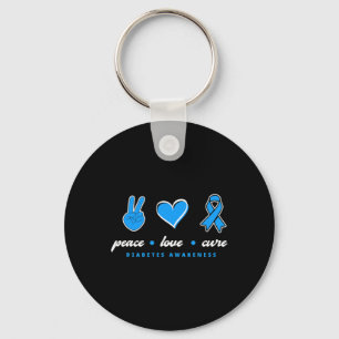 Chaveiro Peace Love Cure T1D Warrior Type One Diabetes Awar