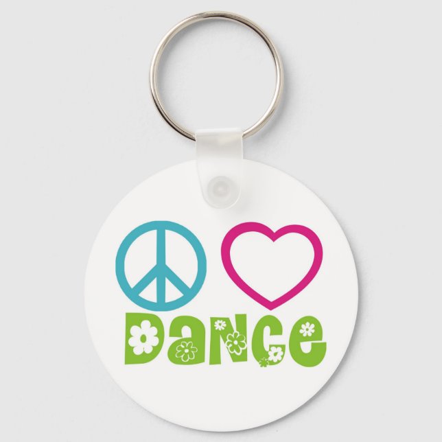 Chaveiro Peace Love Dance (Frente)
