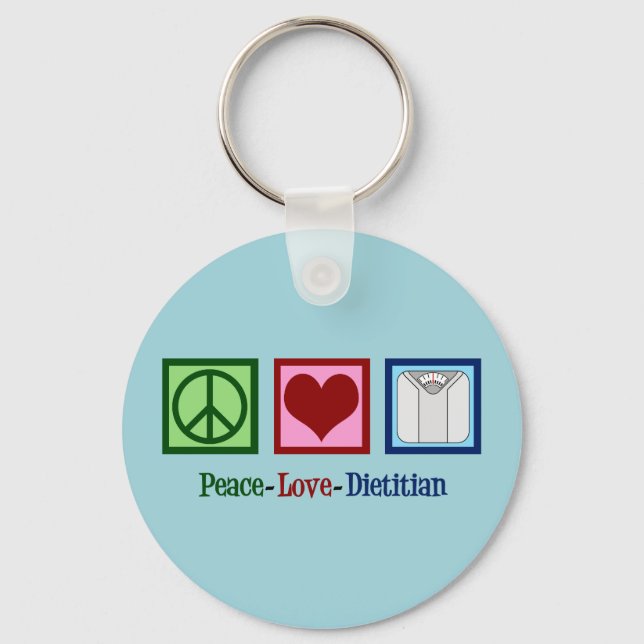 Chaveiro Peace Love Dietitian (Frente)