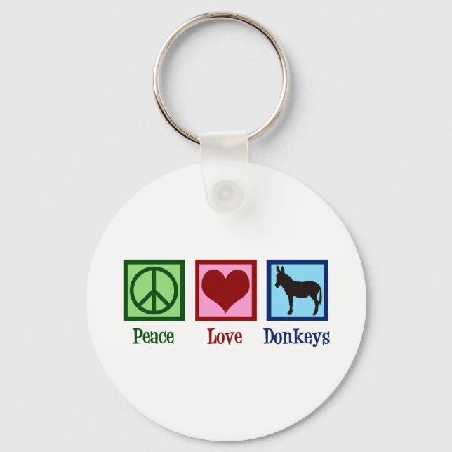 Chaveiro Peace Love Donkeys (Frente)