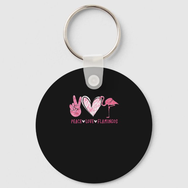 Chaveiro Peace Love Flamingo | Flamingo Lover (Frente)