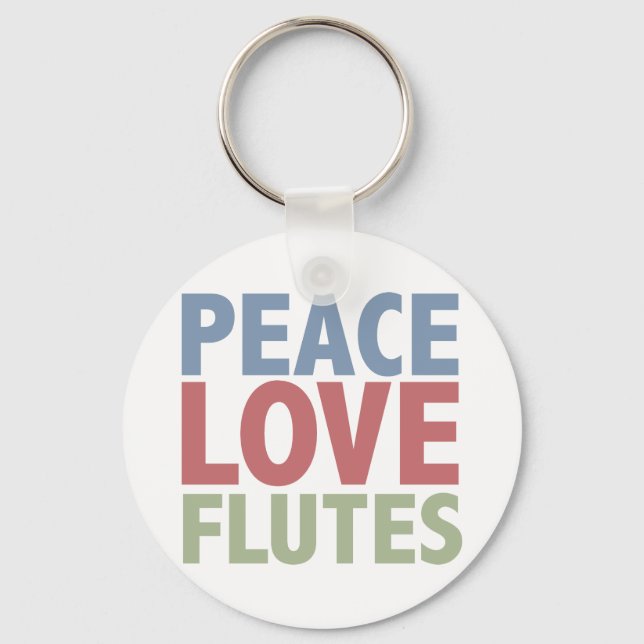 Chaveiro Peace Love Flutes (Frente)