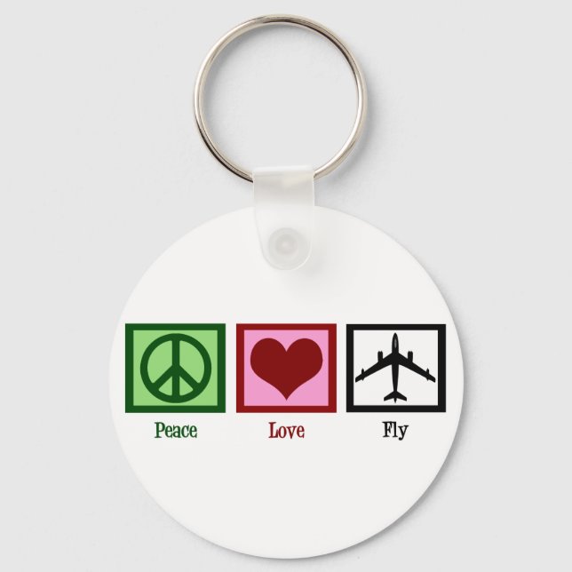Chaveiro Peace Love Fly (Frente)