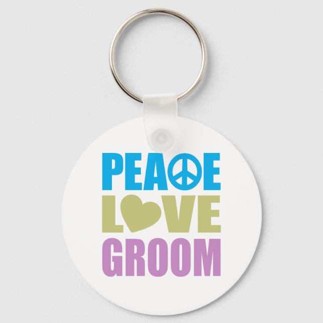 Chaveiro Peace Love Groom (Frente)