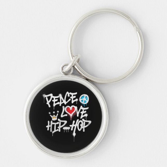 Chaveiro Peace Love Hip Hop Dancing (Frente)