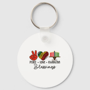 Chaveiro Peace Love Kwanzaa abençoa a mania africana natalí