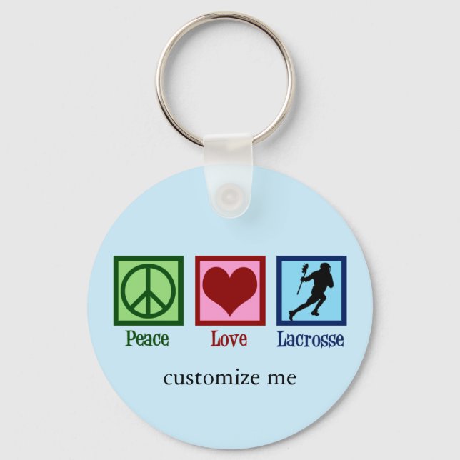 Chaveiro Peace Love Lacrosse (Frente)