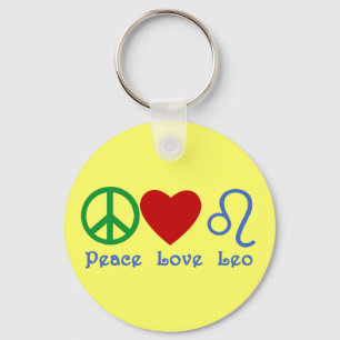 Chaveiro Peace Love Leo Astrologic Design